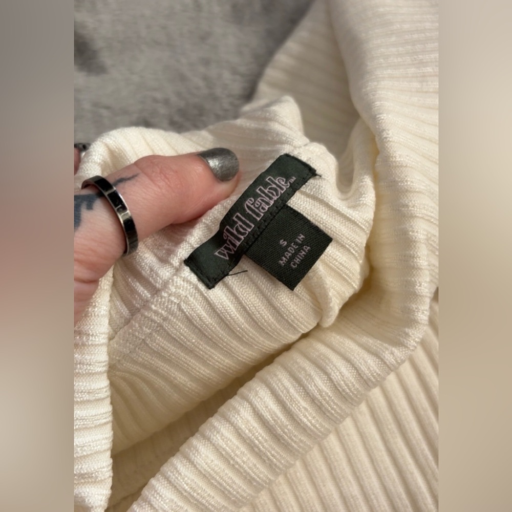 Wild Fable Cream Ribbed Pants - Picture 4 of 5